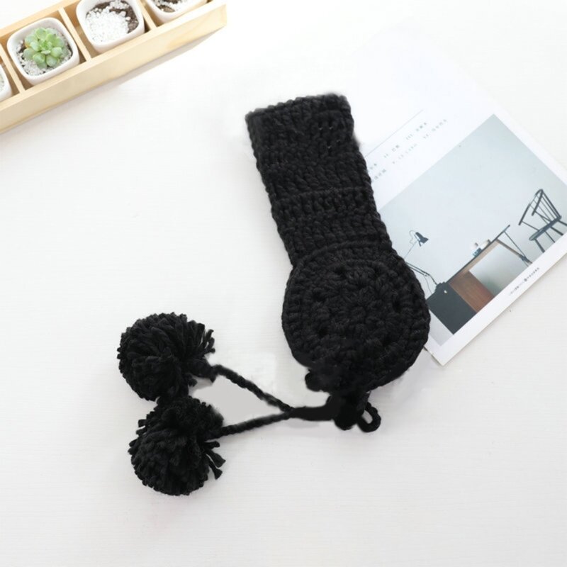 Knit Earmuffs For Women Knit Earflap Ear Muff With Pompoms Crochet Ear Warmer Headband Winter Warm Earmuffs Ear Cover