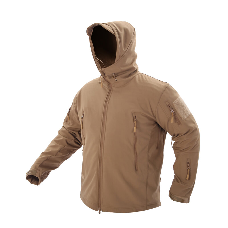 Pakaian Luar Ruangan Setelan Hangat Kulit Hiu Mantel Kamuflase Pria Mantel Bulu Tahan Angin Tahan Air Cangkang Lunak Musim Gugur Musim Dingin