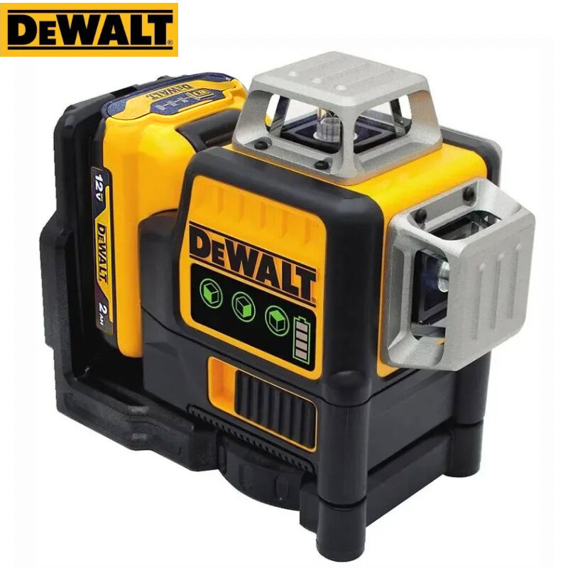 DEWALT 레이저 레벨, 셀프 레벨링, 녹색 빔 레이저, 12V 최대 리튬 이온 배터리 레이저, DW089LG, 12 라인, 3x360 도