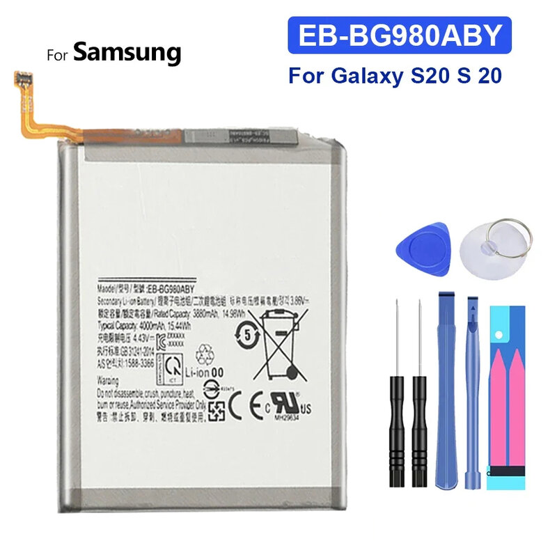 Bateria para Samsung Galaxy S20 + S20 Plus, Ultra Baterias, EB-BG980ABY, EB-BG985ABY, EB-BG988ABY