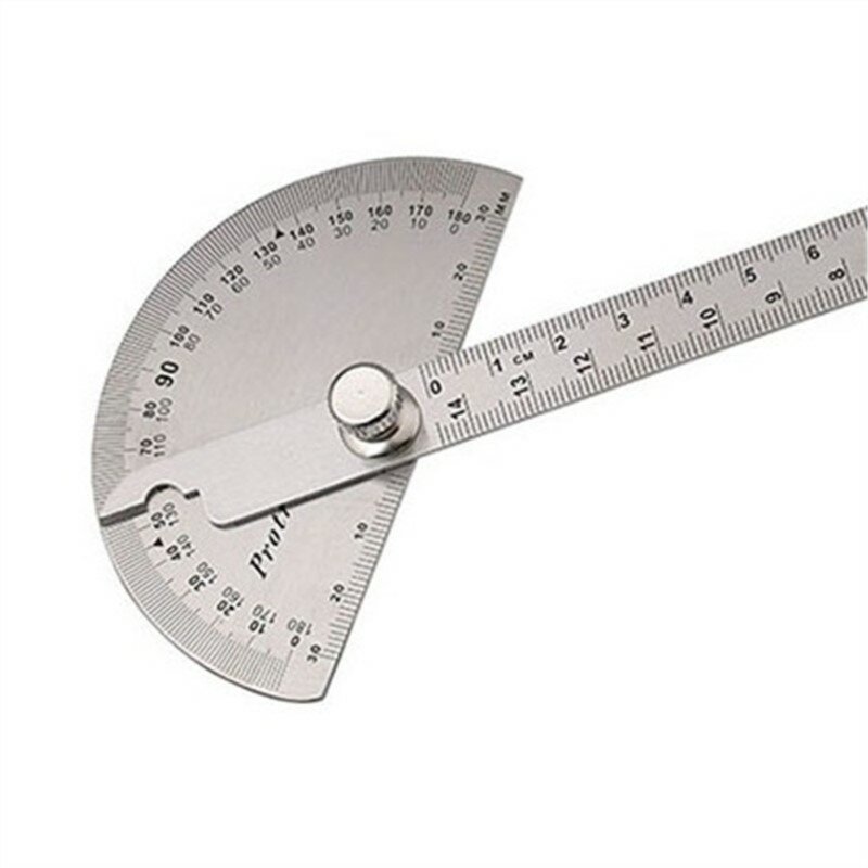 Regla de medición de 150 grados de acero inoxidable, herramienta de medición de 180mm, transportador de ángulo