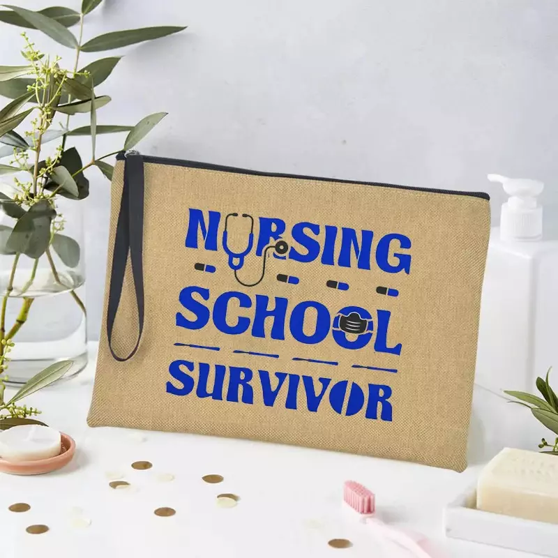 Nursing Shool Survival Storage Bag Student Nurse Pencil Case Makeup Case Storage of Learning Supplies Travel Cosmetic Organizer