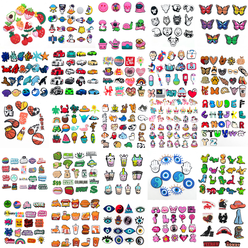 Hot 25 Set Cute Cartoon Shoe Charms for Clogs Sandals Decoration Slippers Accessories for Children Girls Party Gifts