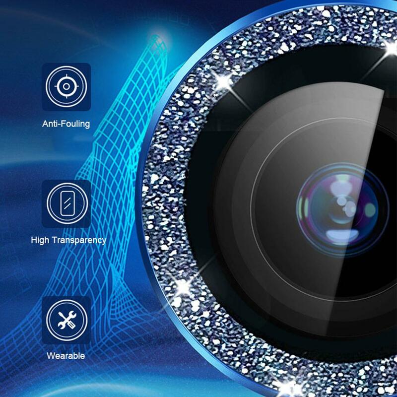 Film de protection d'objectif pailmétrage pour Samsung, verre du Guatemala, métal, diamant, paillettes, 5 lentilles