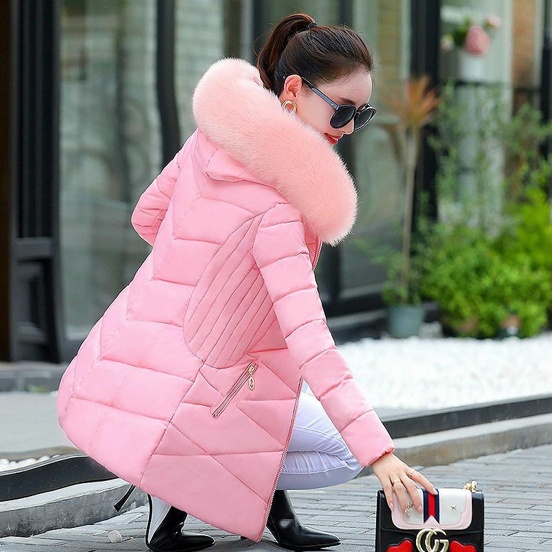 Women Long sleeved Down Jacket 2023 New Casual V-neck Coat Female Autumn and Winter Keep Warm Jacket