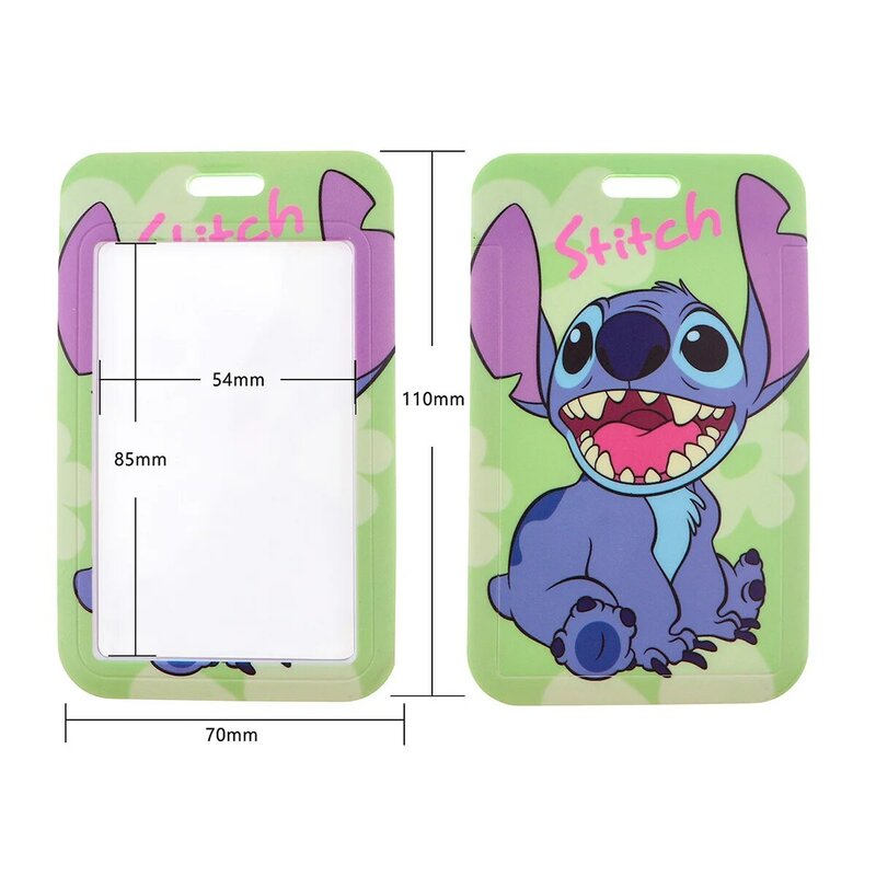 Lilo Stitch-cordón de Anime, soporte para insignia, tarjeta de identificación, cuerda para teléfono móvil, correas para el cuello, llavero