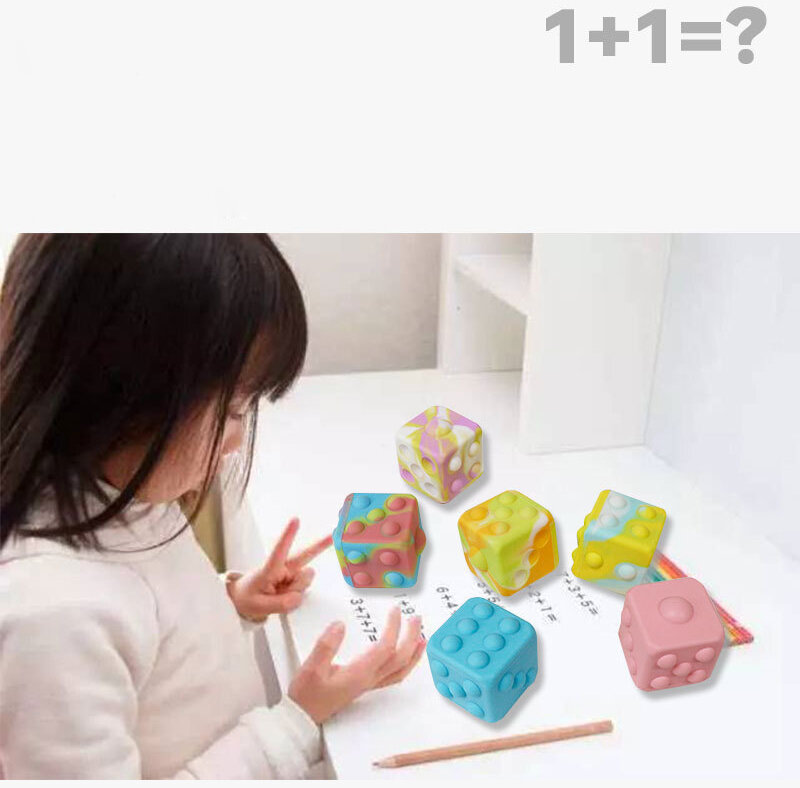 Square Shape Fidget Toys Baby Silicone Anti Stress Ball Popit Colorful Push Pop Bubble Fidgets Kids Simple Dimple Sensory Toy