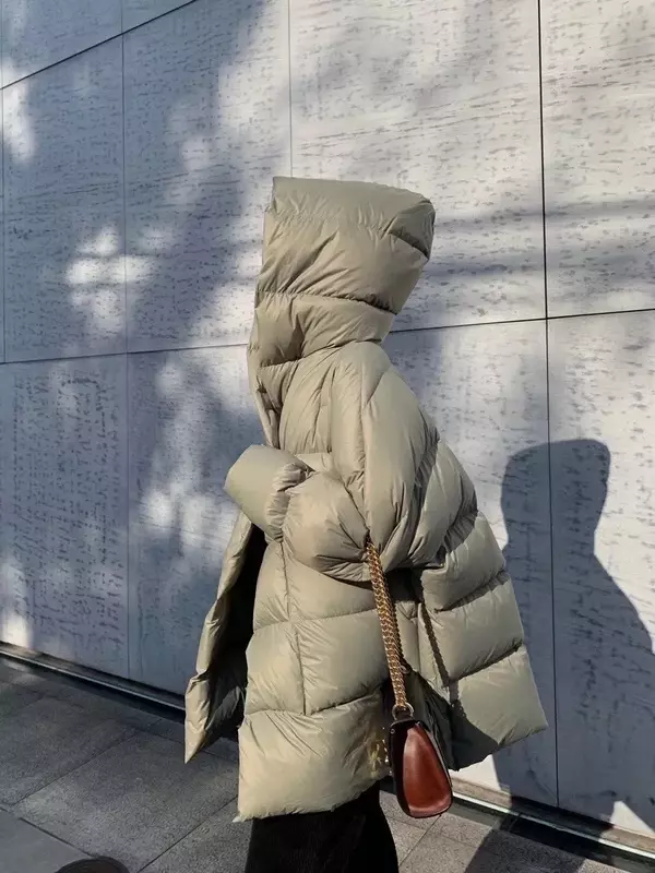 2024 nuove donne invernali piumino d'anatra bianco felpe con cappuccio giacche cappotti cappotti corti caldi da sci antivento
