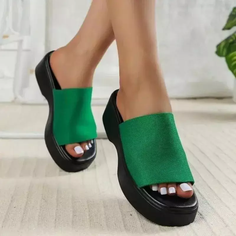Comemore-zapatillas de suela gruesa con plataforma para mujer, chanclas cómodas de verano, a la moda, 43