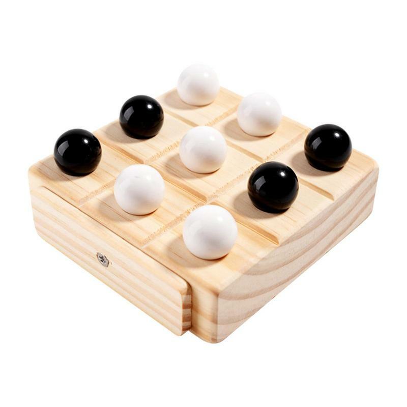 XOXO 게임 나무 체스 보드 게임, 교육 보드 게임, 인터랙티브 전략 두뇌 퍼즐, 성인 및 어린이용 재미있는 게임