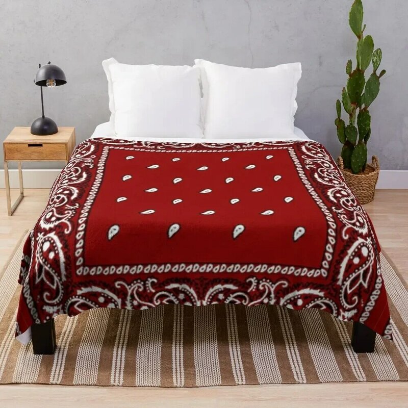 Cobertores de flanela para sofás grandes, design Bandana vermelha, cobertor, cobertores macios