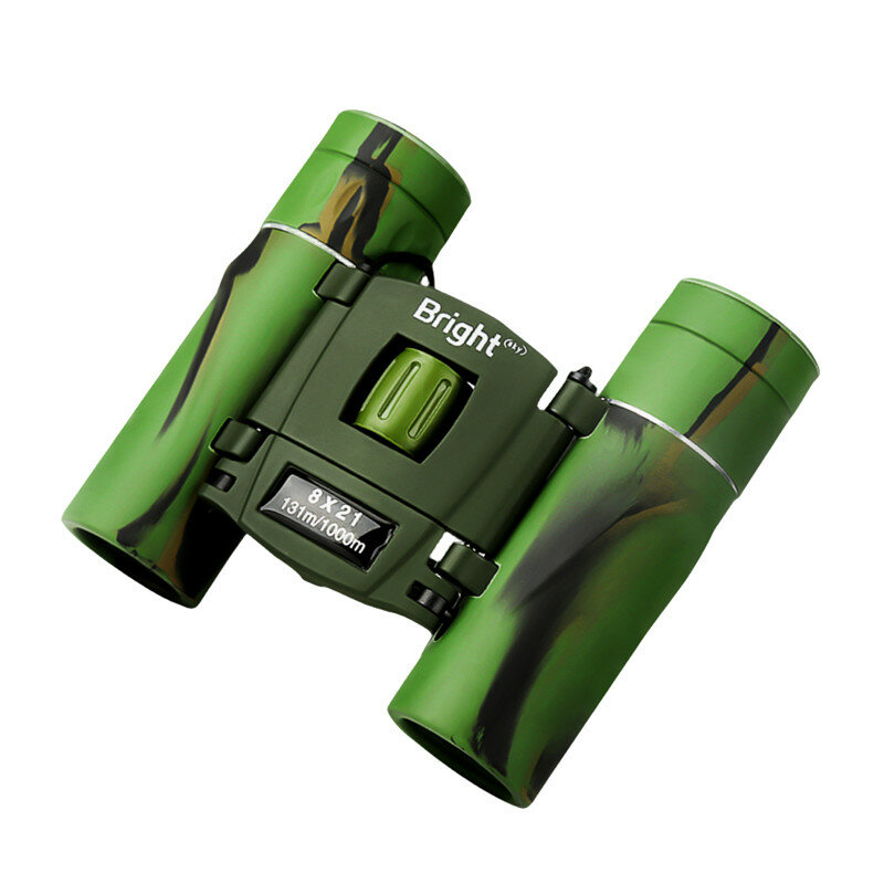 กล้องส่องทางไกล8X21 MINI Army Green อำพรางพลังสูง HD กล้องโทรทรรศน์สำหรับท่องเที่ยวกลางแจ้งพกพาขนาดเล็ก