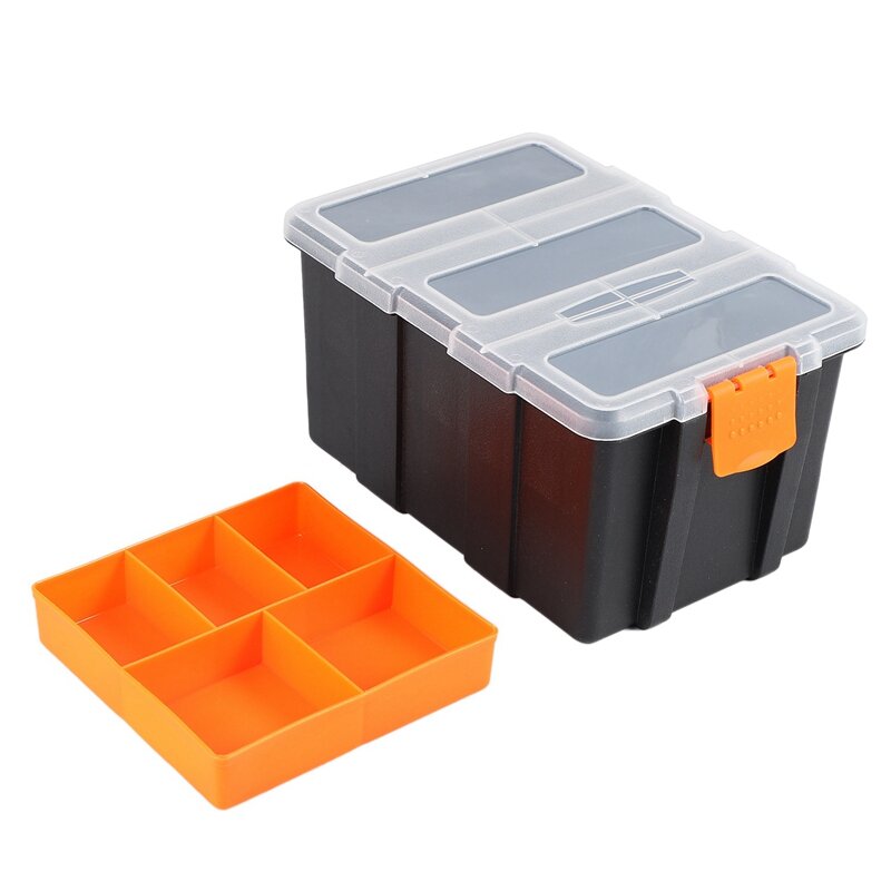صندوق قطع غيار أدوات بلاستيكية محمولة ، حقيبة للكهربائي ، صندوق أدوات التخزين ، 2 × ،