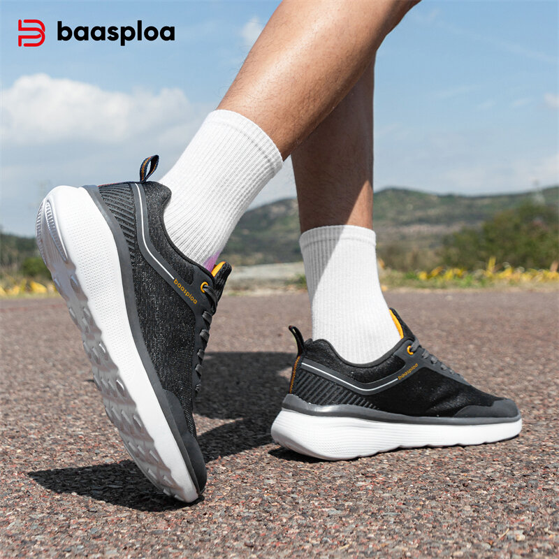 Baasploa-Tênis de corrida leves para homens, calçados esportivos antiderrapantes, tênis casuais, respirável, nova moda, frete grátis, 2024