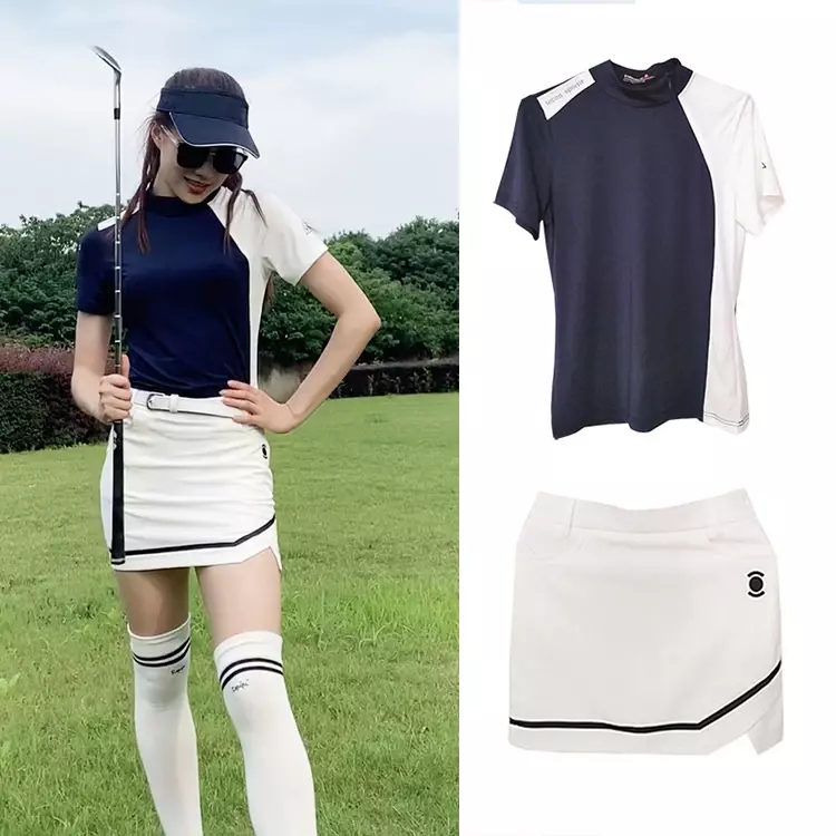New Golf Women Summer Fall Outdoor Sports Quick Drying Short Sleeves T-Shirt A-Line Culottes Jersey Suit