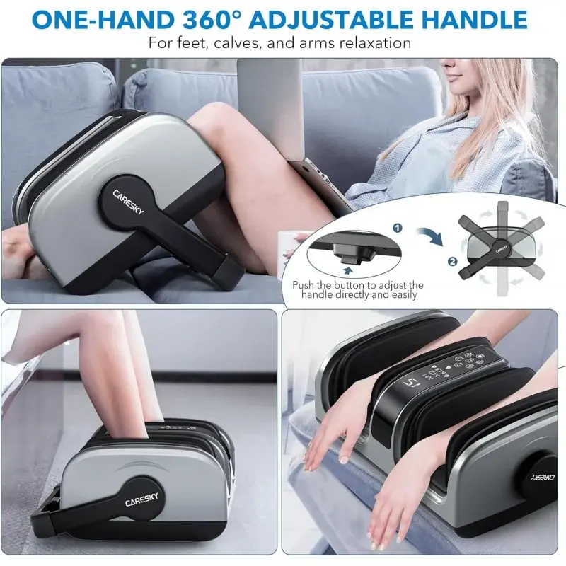Shiatsu Foot Massager Machine for Neuropathy and Pain Relief, Upgraded Heat Therapy, 5 Intensity Deep Kneading, Rolling for Calf