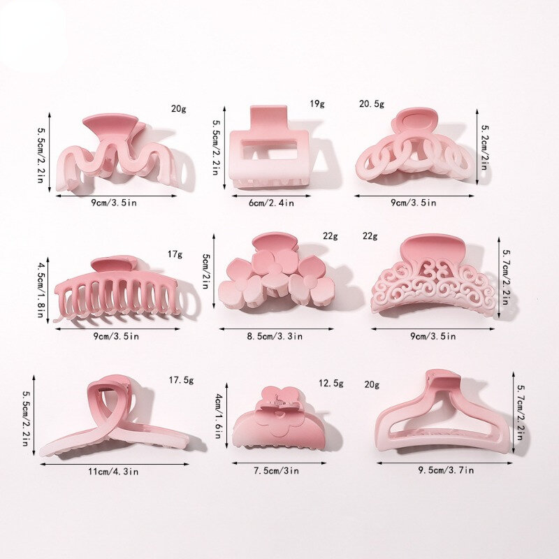 1pcs Gradient Pink Hair Clip Sweet Frosted Hair Claw for Women Shark Clip Updo Fashion Simple New Headwear Daily Decor