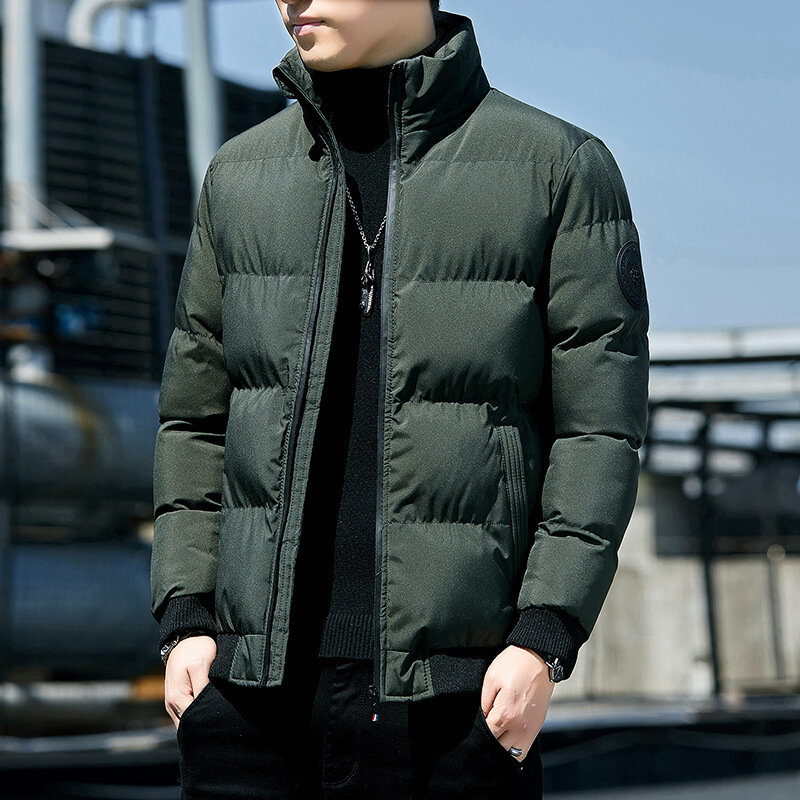 Winter  Middle-aged and Young People's Thickened Warm Oversized Stand Collar Men's Cotton Padded Jacket