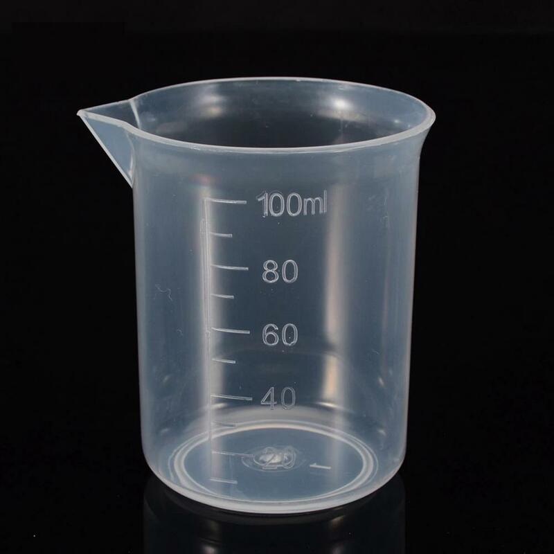 Taza medidora graduada de plástico, contenedor de líquido, resina epoxi, herramienta de fabricación de silicona, taza mezcladora transparente, 100 ML
