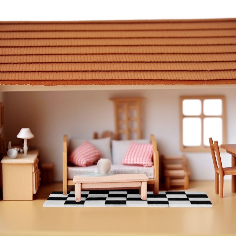 Rumah boneka miniatur lantai 18 buah Model papan lantai rumah boneka kayu Mini 1 12 skala Aksesori ubin rumah boneka