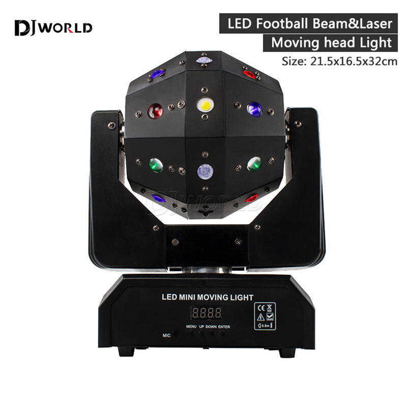 Lampu panggung sepak bola 16X3W RGBW, lampu sorot depan bergerak, lengan ganda, proyektor strobo 16/18DMX lampu panggung DJ Bar pesta 3in1