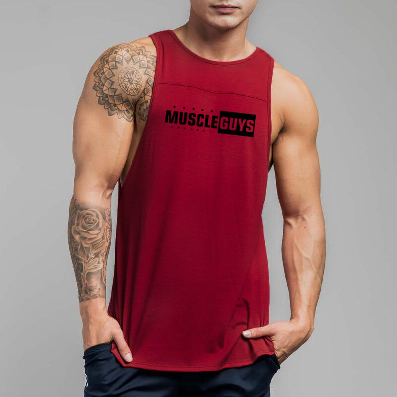 Obral besar kaus Tank top otot kebugaran pria katun keren longgar musim panas kaus tanpa lengan mode binaraga Gym