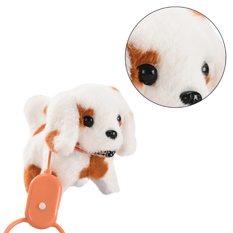 Elektryczna szczekająca zabawka dla Interaktywne chodzące zwierzę ze smyczą Pluszowa zabawka dla szczeniąt dla dzieci