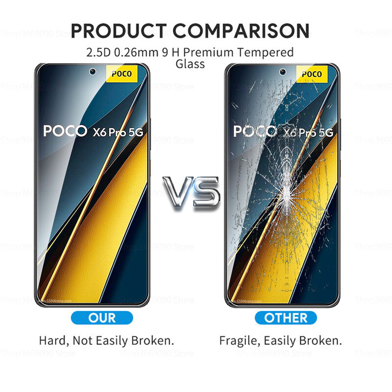 6in1 Camera Tempered Glass For Xiaomi Poco X6 Pro Protective Glass Screen Protector Pocophone Poko X 6 Pro X6Pro 5G Cover Film