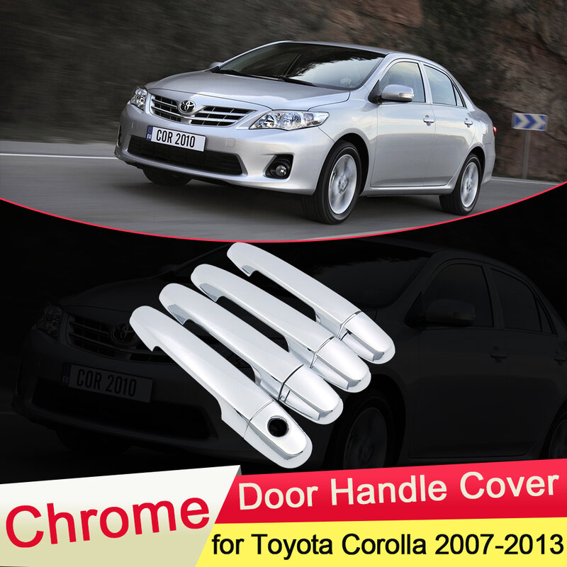 for Toyota Corolla E140 E150 2007~2013 Chrome Door Handle Cover Trim Catch Cap Car styling Accessories 2008 2009 2010 2011 2012