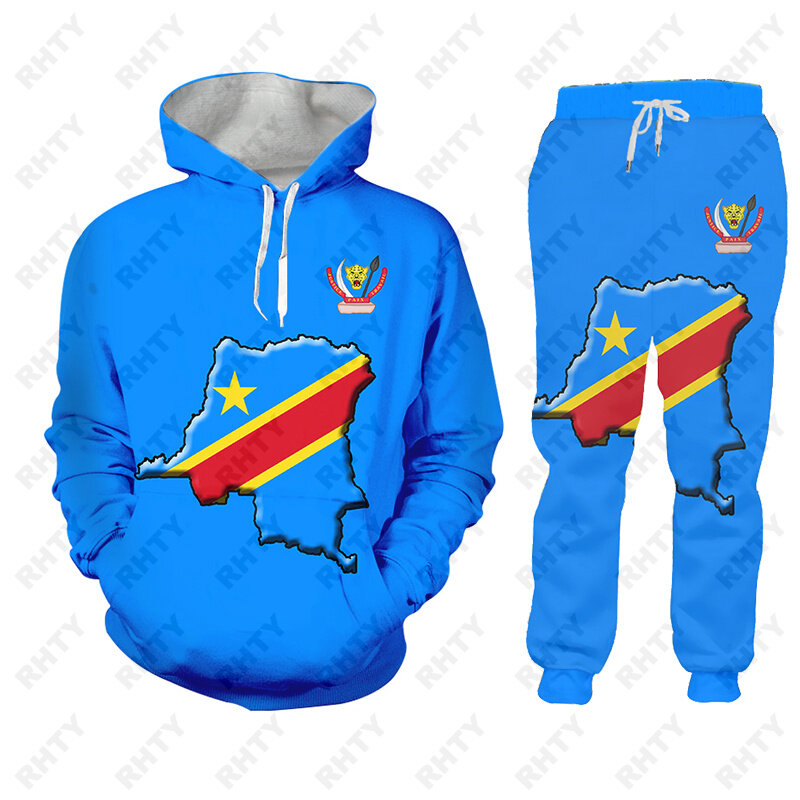 Congo flag-メンズの国旗がプリントされたフード付きスウェットシャツ,大きなパンツ,アフリカのセーター,ユニセックスウェア,ドロップシッピング