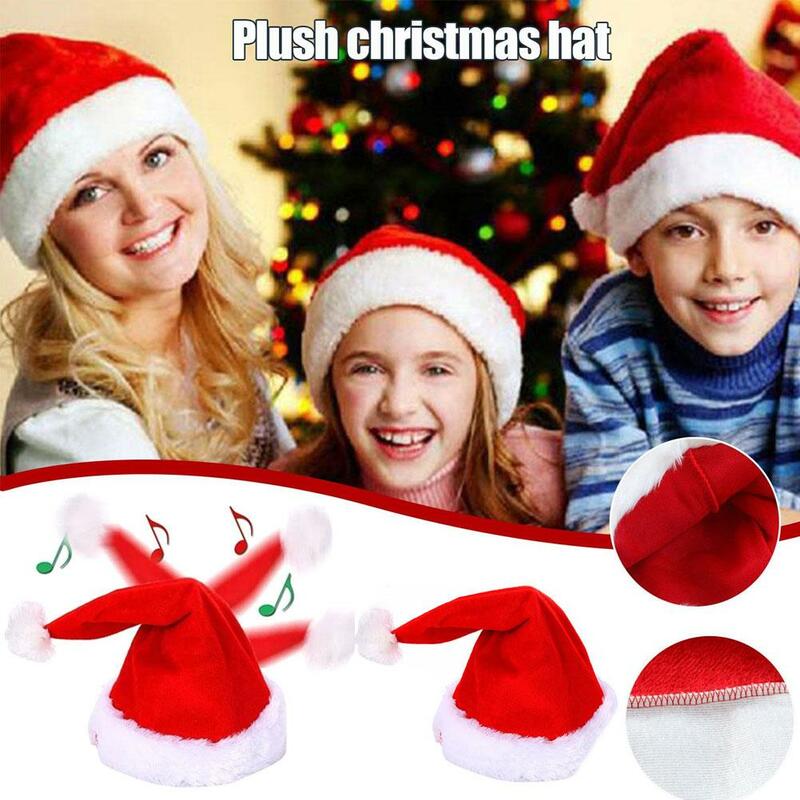 Singen und tanzen Weihnachts mütze elektrische lustige Weihnachts mütze Spielzeug mit Weihnachts musik Kostüm zubehör für Aufführungen h0u9