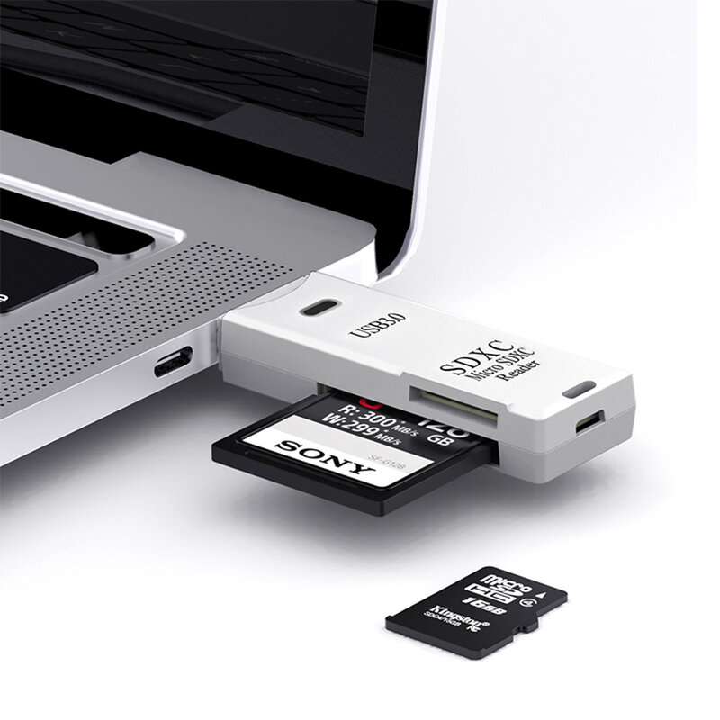 マイクロSDカードリーダー,2 in 1,USB 3.0,高速,PC,ラップトップアクセサリー用