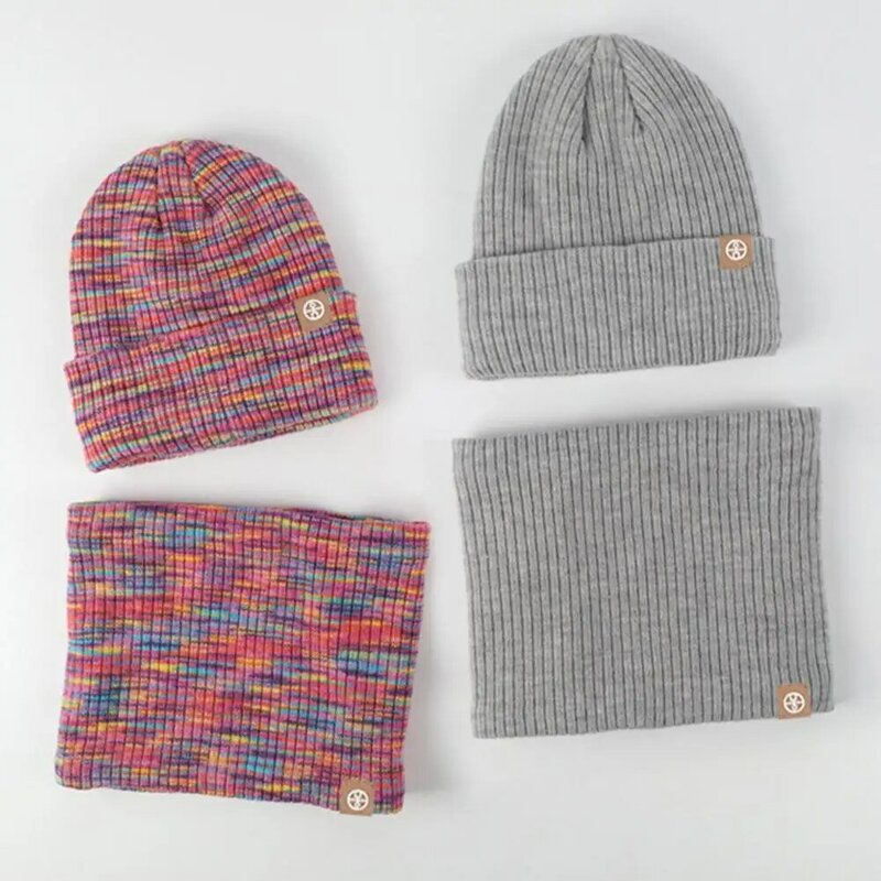 Ensemble de chapeau, écharpe et gants colorés pour enfants, accessoires de vêtements d'hiver pour enfants, doux et chaud, coupe-vent pour le cyclisme
