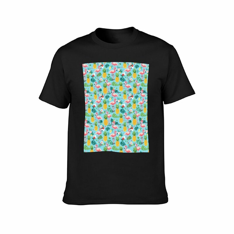 소년용 여름 패턴 복사, 플라밍고와 파인애플 티셔츠, 빈티지 남성 재미있는 티셔츠