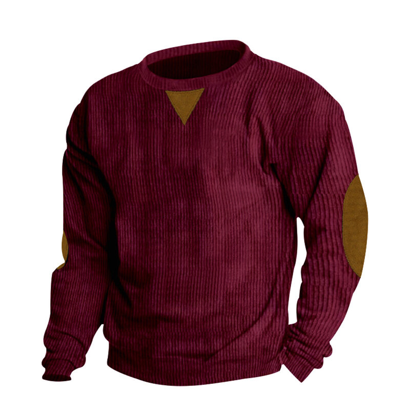 Pullover Sweatshirt Daily Holiday Comfortable Corduroy Long Sleeve Men O Neck Pullover Sport Sweatshirt Casual