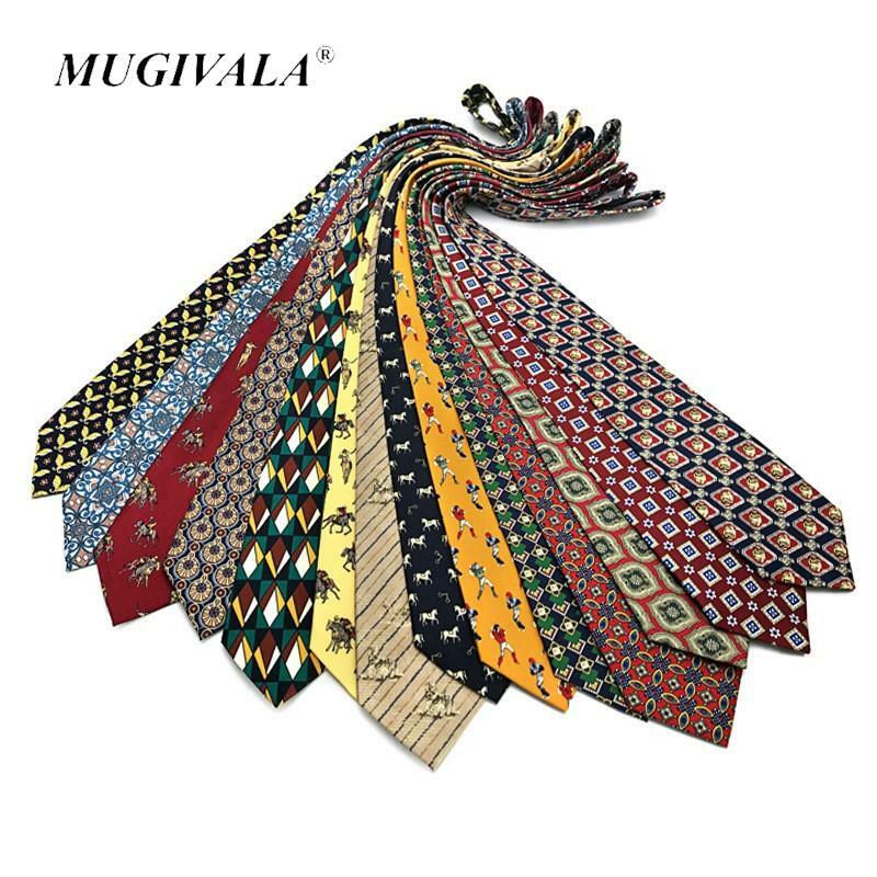 Винтажный галстук MUGIVALA 9 см, Современная Мужская и женская официальная одежда, искусственная кожа с принтом для мужчин, индивидуальные аксессуары для костюмов