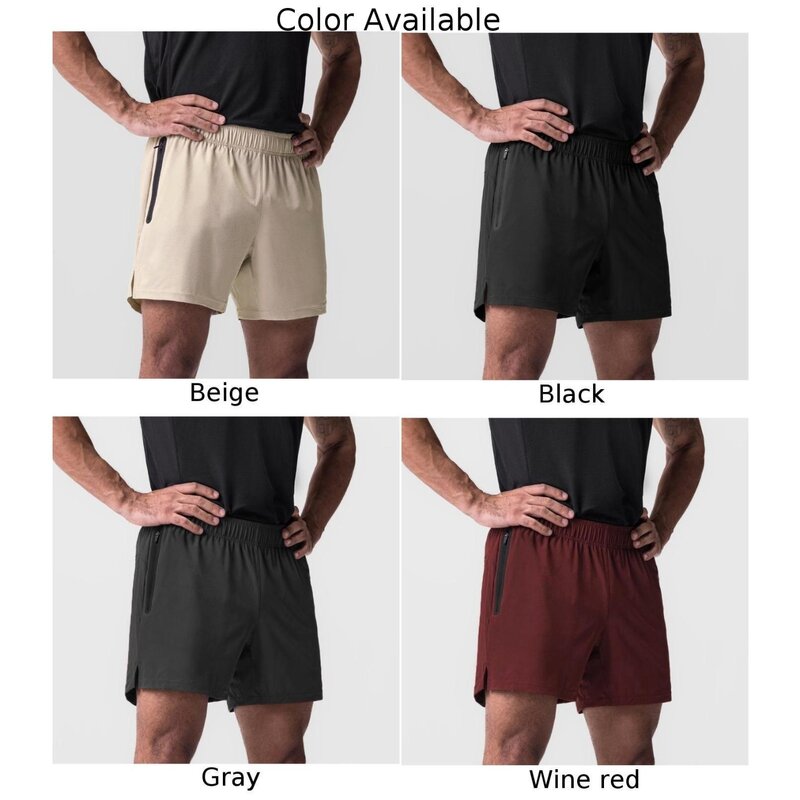 Calção de cintura média masculina com bolsos múltiplos, confortável, casual, fácil de cuidar, exercício, ginásio, jogging, solto, moda masculina