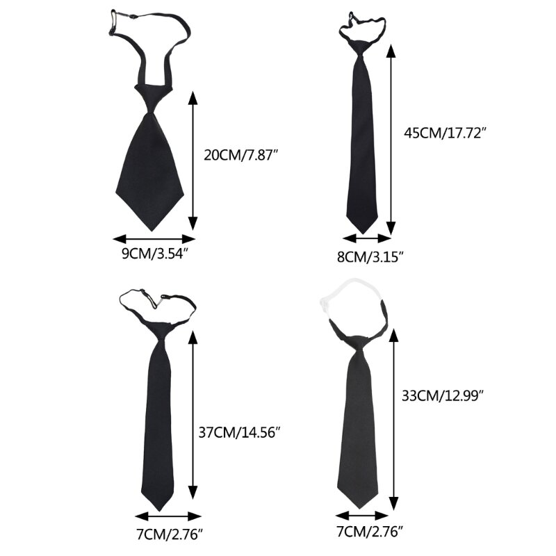 Y166 adolescents étudiants chemise cravate mâle fermeture à Clip uniforme paresseux colliers détachables cravates amovibles