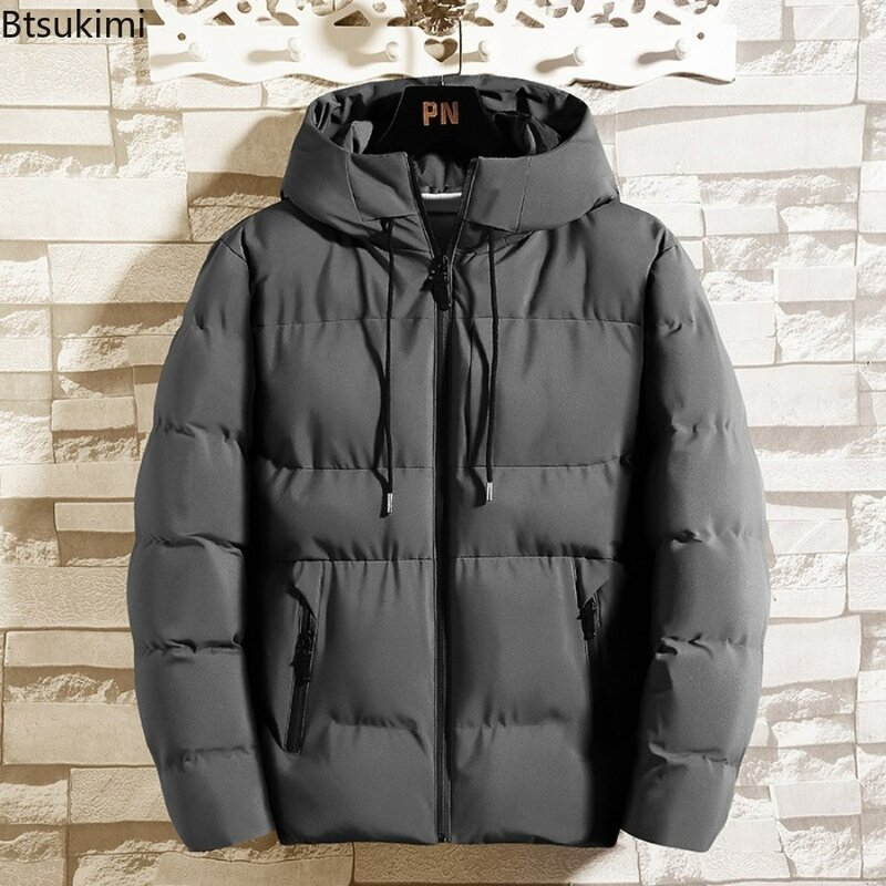 남성용 두꺼운 따뜻한 파카 코트, 캐쥬얼 후드 오버코트, 긴 바람막이 클래식 방풍 재킷, 가을 겨울, 2023 신상