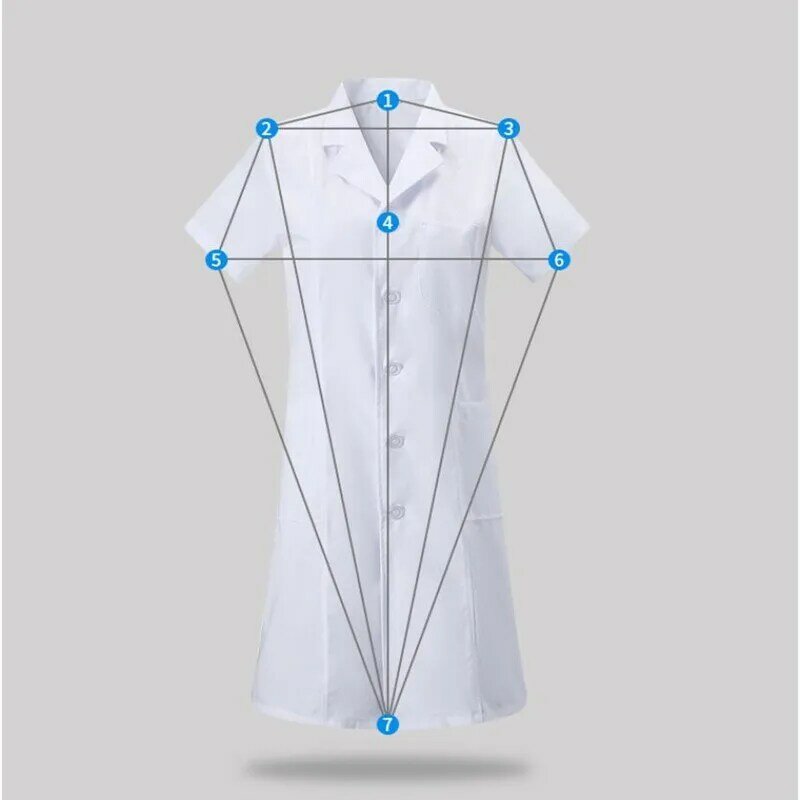 Women's Fashion Lab Coat Short Sleeve Doctor Nurse Dress Long Sleeve Medical Uniforms White Jacket Adjustable Waist Belt