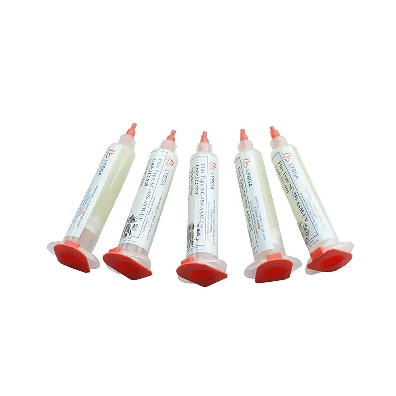 LY-BGA Fluxo de solda com agulhas, Pistão Seringa Putter, 10cc, NC-559-ASM-UV, 1Pc