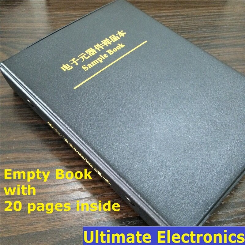 Libro de muestras vacío con 20 páginas (páginas vacías) para componentes electrónicos 0402/0603/0805/1206 SMD