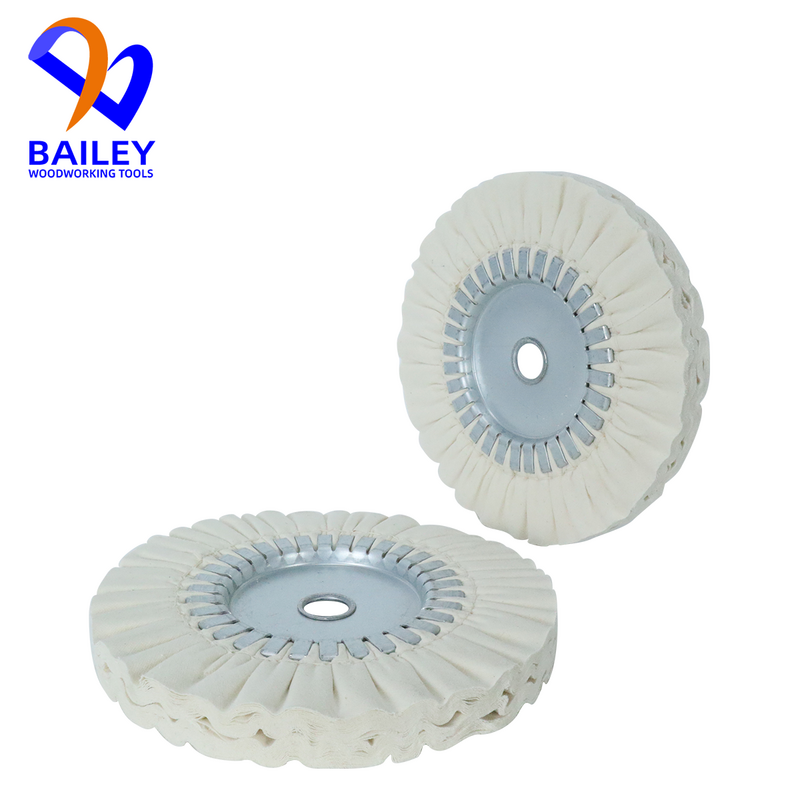 BAILEY 5PCS 200x19x20mm Cotton Buffing Wheel Polishing Wheel With Iron Circle for Cehisa Automatic Edge Banding Machine
