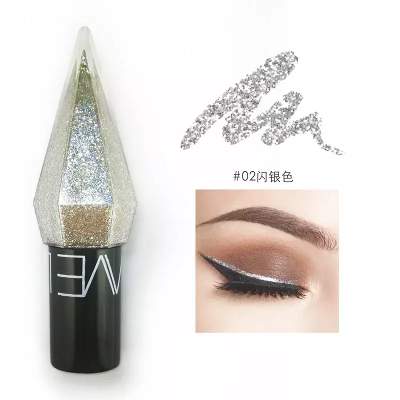 Eyeshadow Eye Liner Berkilau Berlian Tahan Air Perak Rose Gold Warna Glitter Sequin Eyeliner Eye Shadow Kosmetik Kecantikan Makeup