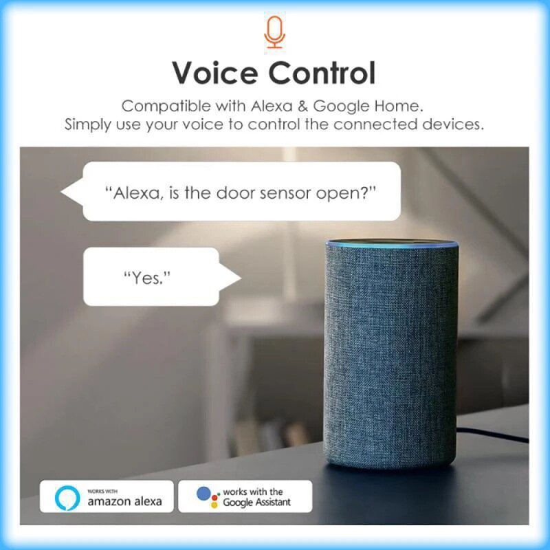 Tuya-Sensor de puerta con WiFi para el hogar, detectores abiertos y cerrados, Control de vida inteligente, protección de seguridad para Alexa y Google Home