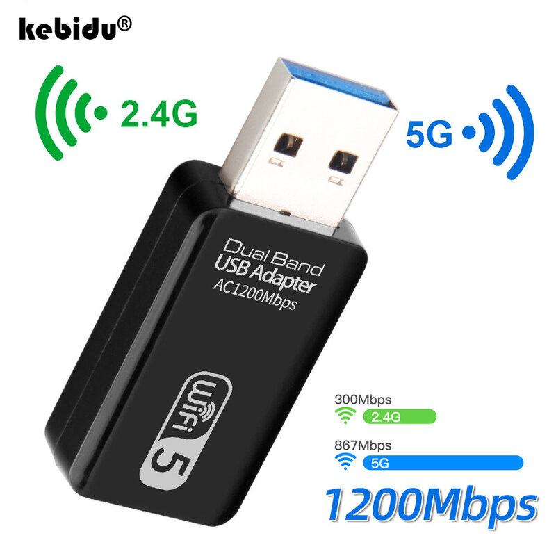 5G Wifi Adapter WiFi Usb 3.0 Adapter 1200Mbps Wireless Network Card Wifi Dongle Receiver Lan Ethernet Adaptor For Pc Laptop