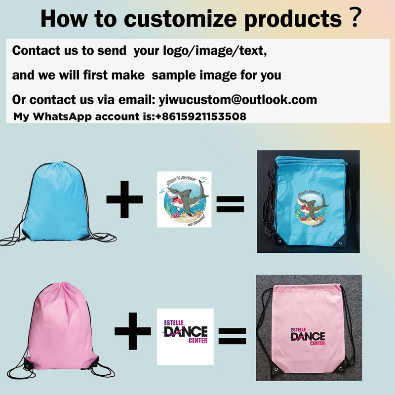 10 Pcs Custom Bag Printing Logo Schoolbag Promotional Outdoor Casual Gym Sport Waterproof Football Bag Drawstring Backpack