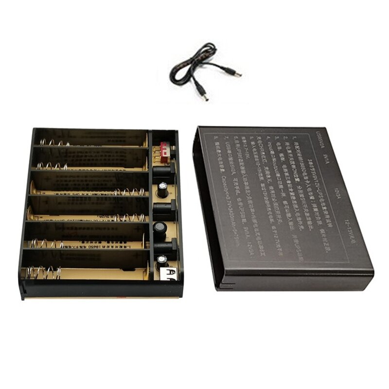 DIY 18650 Bateria 5V USB + 9V 12V 5,5x2,1mm UPS Fonte alimentação Caixa para roteador WiFi