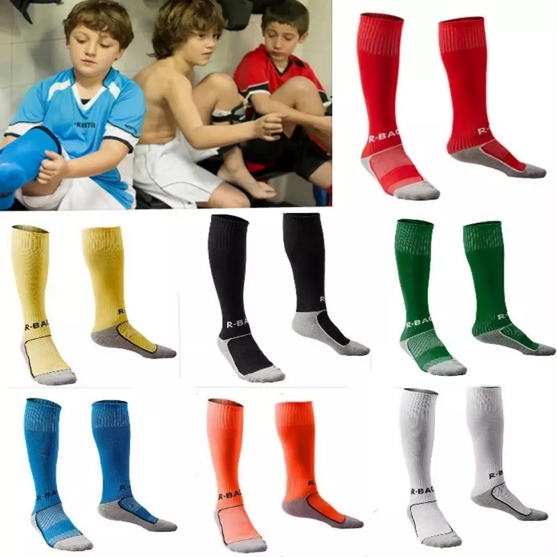 Kids Boy Sport Baseball Football Soccer Plain Long Socks Over Knee High Sock Hockey Boys Soccer Sock