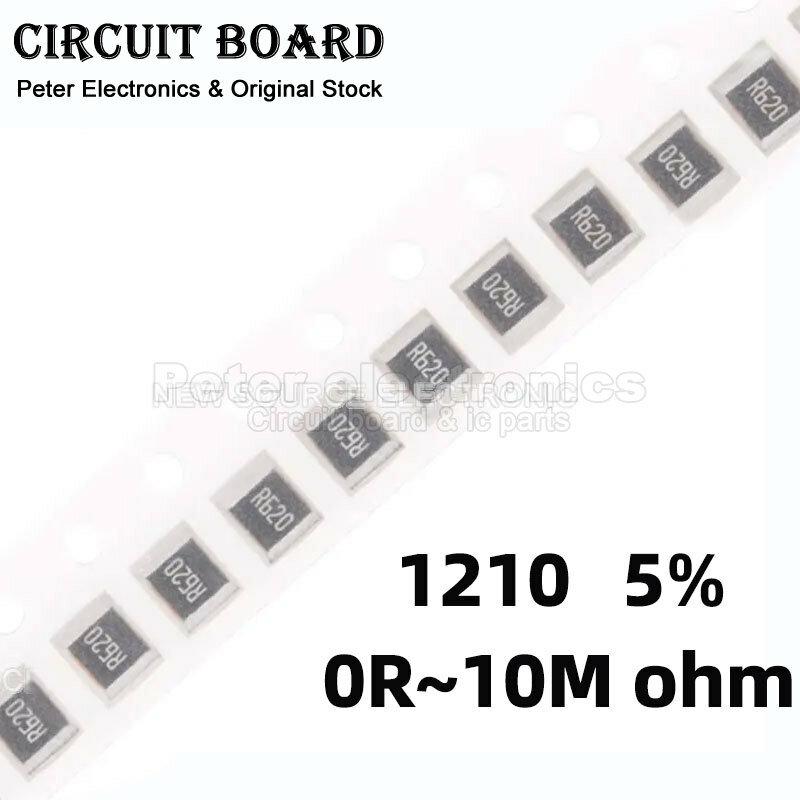 100pcs 1210 SMD Chip Resistor 5% 1/2W 0R - 10M Ohm 1K 10R 2R 100R 3.3K 120R 1M 10K 47R 20R 4.7K 22R 150R 0.1R 1R 5.1R 200R 36R
